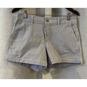 Gap For Good 3" High Rise Blue White Pinstripe Shorts Size 4